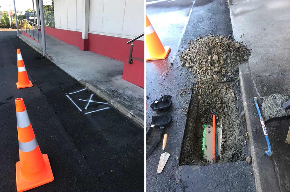Detecting leaks under pavement